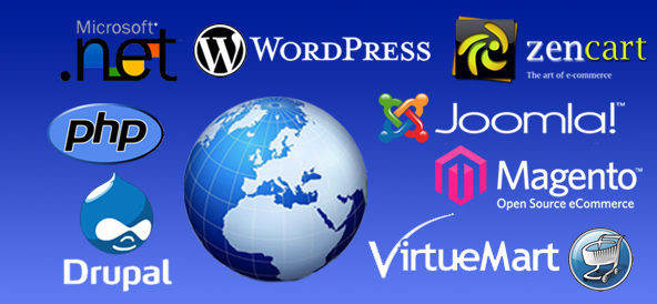 Wordpress, Joomla, Magento Shopping Cart, Drupal, zencart website development